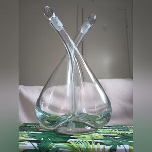 Elegant Glass Oil and Vinegar Cruet Set